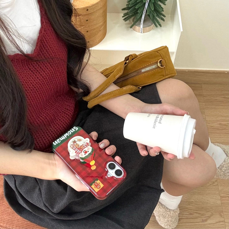 Red Checkered Santa iPhone Case - CREAMCY