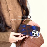 Retro Blue - Brown Leopard Print iPhone Case - CREAMCY