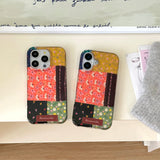 Retro Mosaic Floral Pattern iPhone Case - CREAMCY