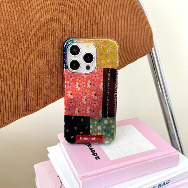 Retro Mosaic Floral Pattern iPhone Case - CREAMCY