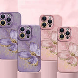 Retro Oil Painting Gold Leaf Butterfly iPhone Case - CREAMCY