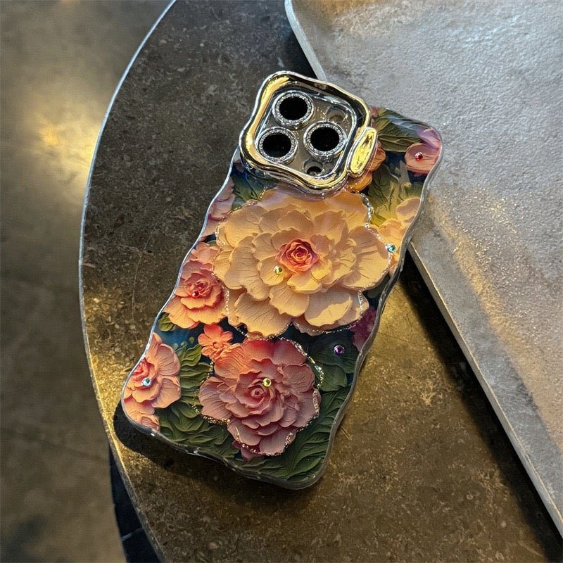 Retro Oil Painting Pink Peony iPhone Case - CREAMCY