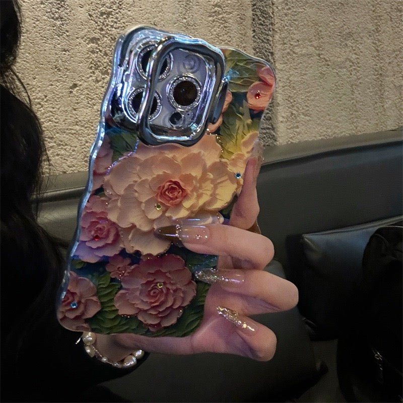 Retro Oil Painting Pink Peony iPhone Case - CREAMCY