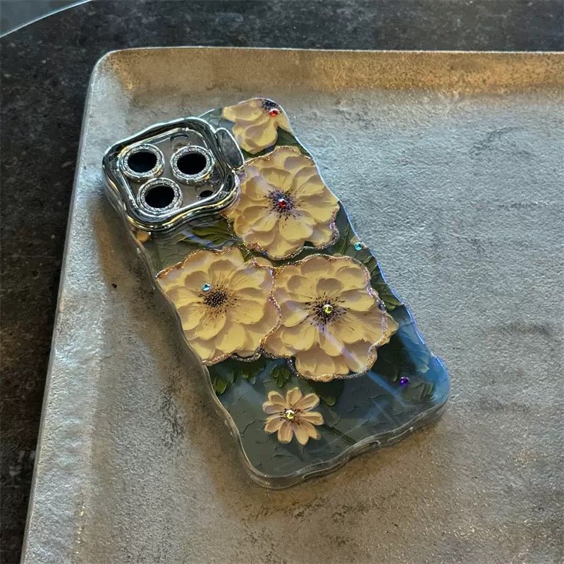 Retro Oil Painting Spring Peony iPhone Case - CREAMCY