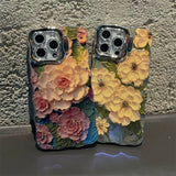 Retro Oil Painting Spring Peony iPhone Case - CREAMCY