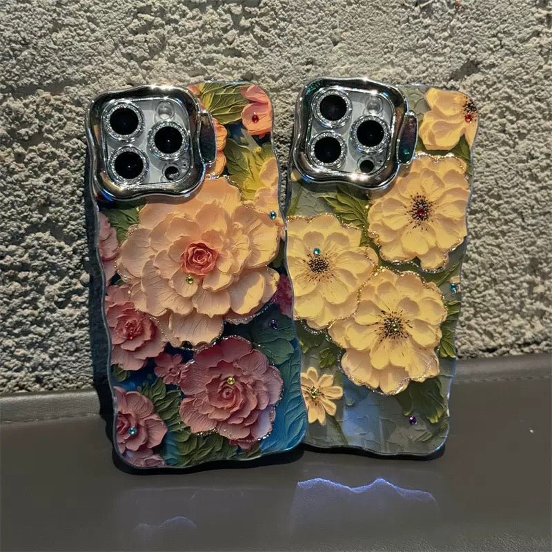 Retro Oil Painting Spring Peony iPhone Case - CREAMCY