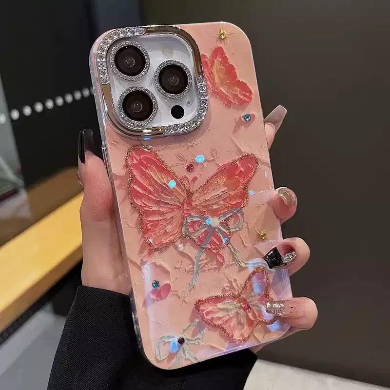 Ribbon Pink Butterfly iPhone Case - CREAMCY