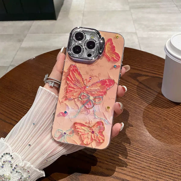 Ribbon Pink Butterfly iPhone Case - CREAMCY