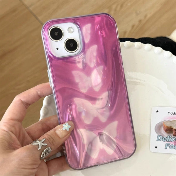 Rose Pink Fade Butterfly iPhone Case - CREAMCY
