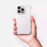 Sculpted Wavy Ripple Textured Aesthetic Shockproof iPhone Case - CREAMCY
