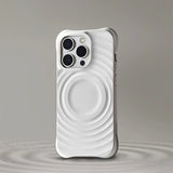 Sculpted Wavy Ripple Textured Aesthetic Shockproof iPhone Case - CREAMCY