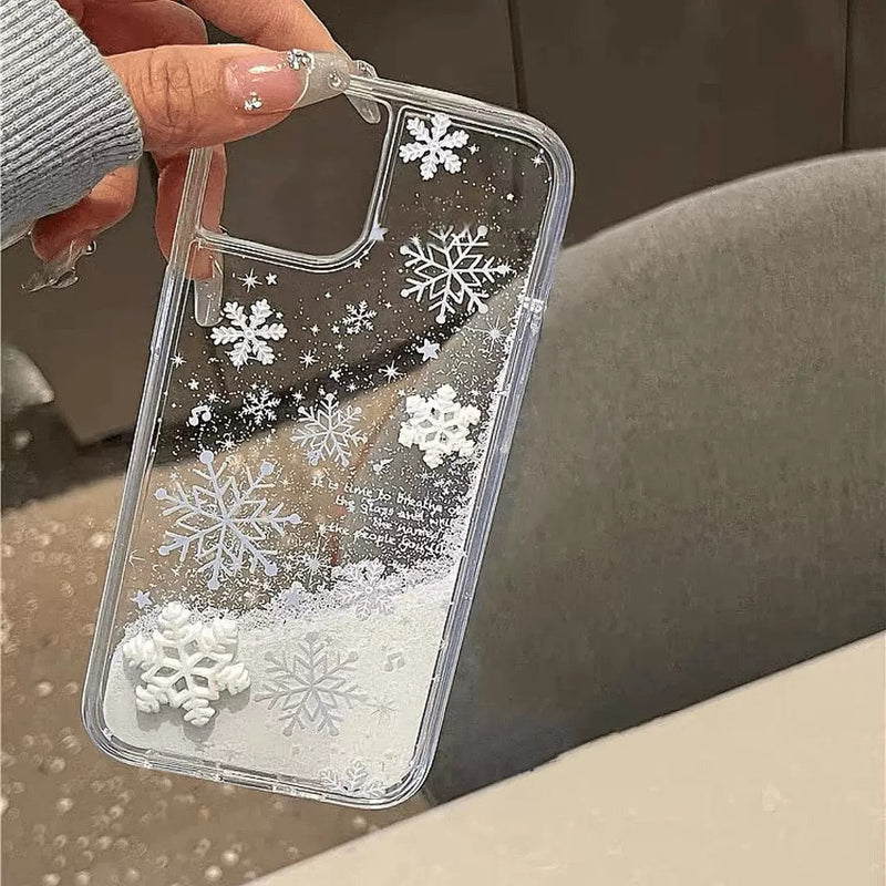 Winter Snowfall Star Sand Case iPhone Case - CREAMCY