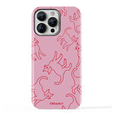 Red & Pink Cool Cat Art iPhone Case