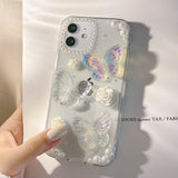 3D Butterfly & Pearl Glitter iPhone Case - Creamcy Cases