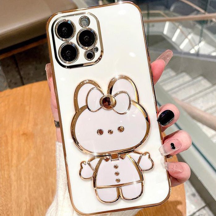 3D Hello Bunny Electroplating iPhone Case - Creamcy Cases
