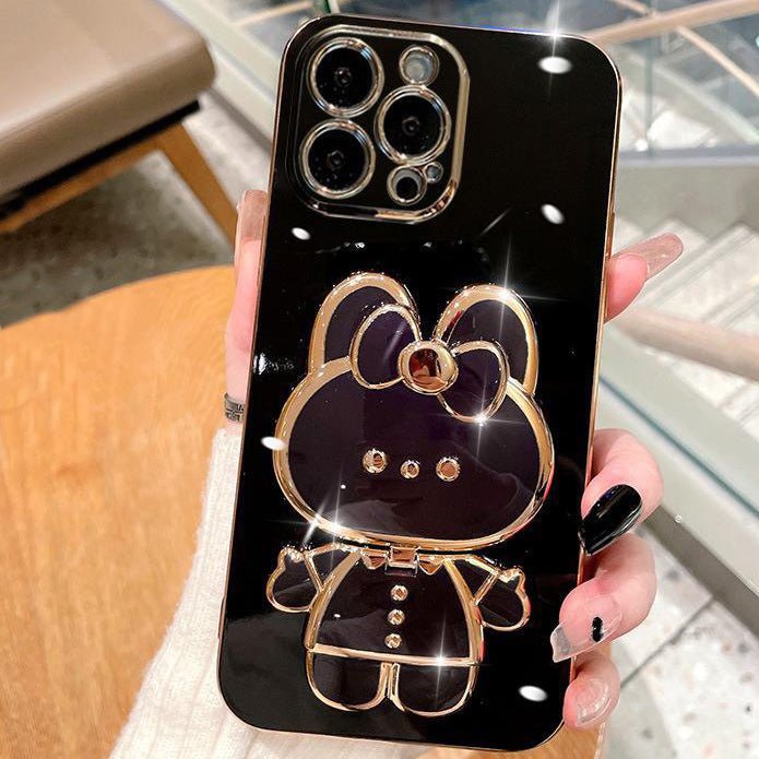 3D Hello Bunny Electroplating iPhone Case (X/XS, XR, 7/8 Plus, 7/8/SE) - Creamcy Cases