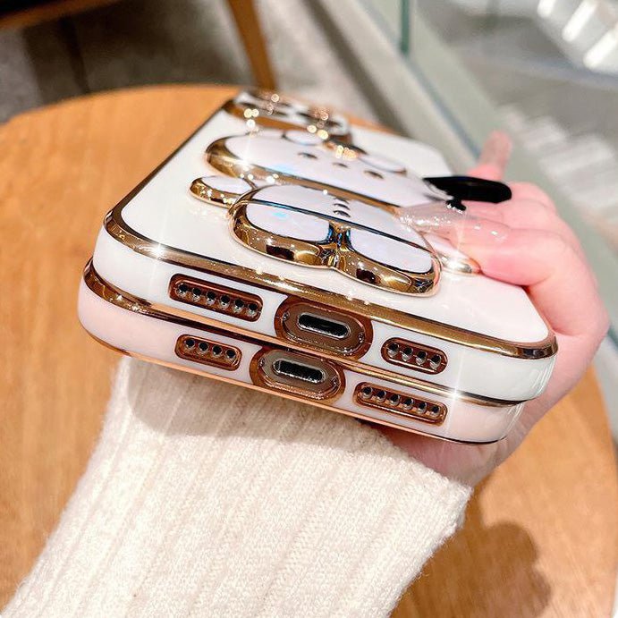 3D Hello Bunny Electroplating Samsung Galaxy Case (Galaxy Note & A Series) - Creamcy Cases