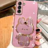 3D Hello Bunny Electroplating Samsung Galaxy Case (Galaxy Note & A Series) - Creamcy Cases