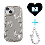 3D Silver Crystal Heart iPhone Case - CREAMCY