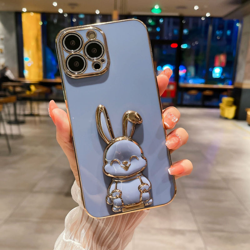 Cute Smiley 3D Bunny iPhone Case (iPhone 14 to iPhone 11 series) - Creamcy Cases