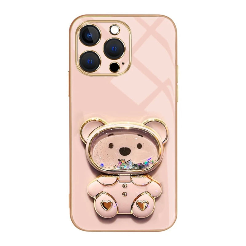 3D Winnie Bear Electroplating iPhone Case - Creamcy Cases