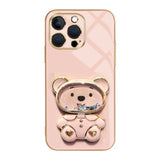 3D Winnie Bear Electroplating iPhone Case (X/XS, XR, 7/8 Plus, 7/8/SE) - Creamcy Cases
