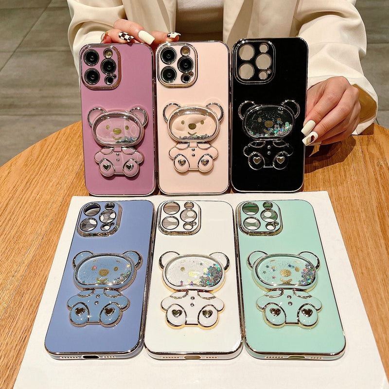 3D Winnie Bear Electroplating Samsung Galaxy Case (Galaxy Note & A Series) - Creamcy Cases