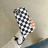 Black White Checkers iPhone Case - CREAMCY
