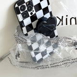 Black White Checkers iPhone Case - CREAMCY