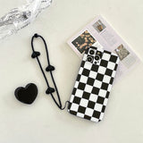Black White Checkers iPhone Case - CREAMCY