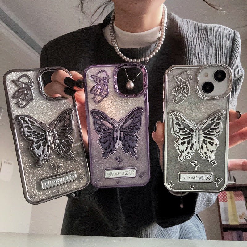 Bling Bling 3D Crystal Butterfly iPhone Case - CREAMCY