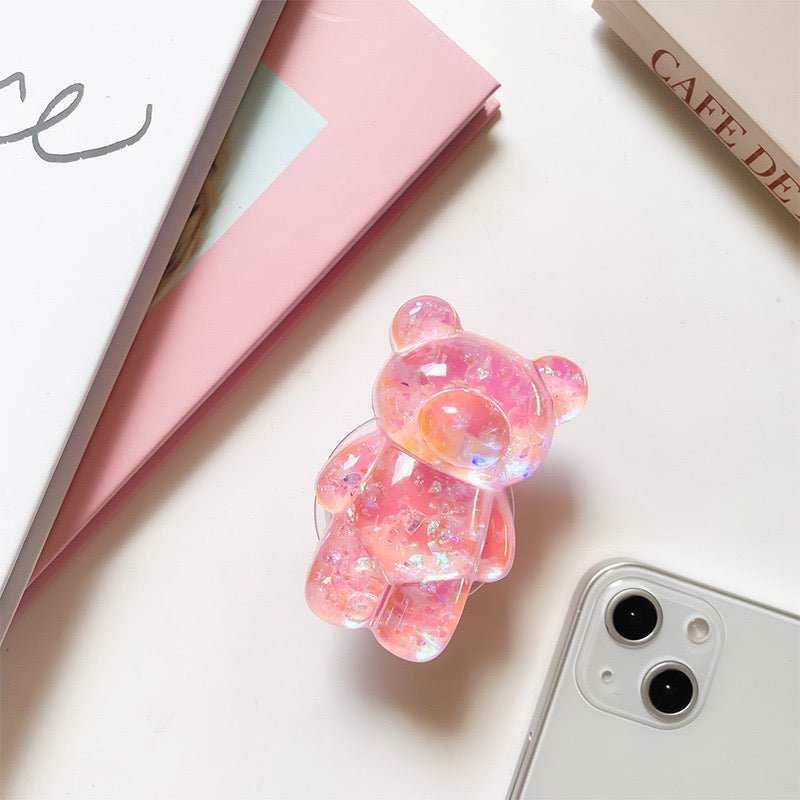 Bling Bling Teddy Bear Phone Grip - Creamcy Cases