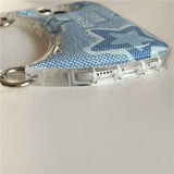 Blue Star Denim Handbag iPhone Case - Creamcy Cases