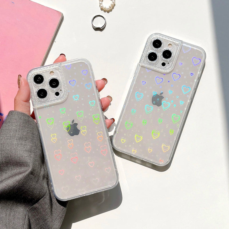 Color Changing Rainbow Heart iPhone Case Color Changing Rainbow Heart iPhone Case