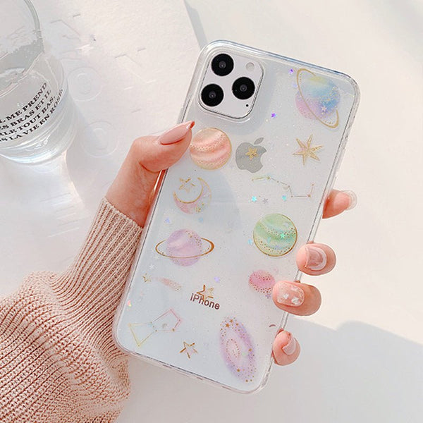 Colorful Stars & Planets iPhone Case - Creamcy Cases