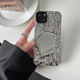 Cool Crinkled Silver Mirrored iPhone Case - Creamcy Cases