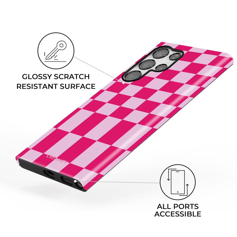 Divine Pink Checkered Samsung Galaxy Case - CREAMCY