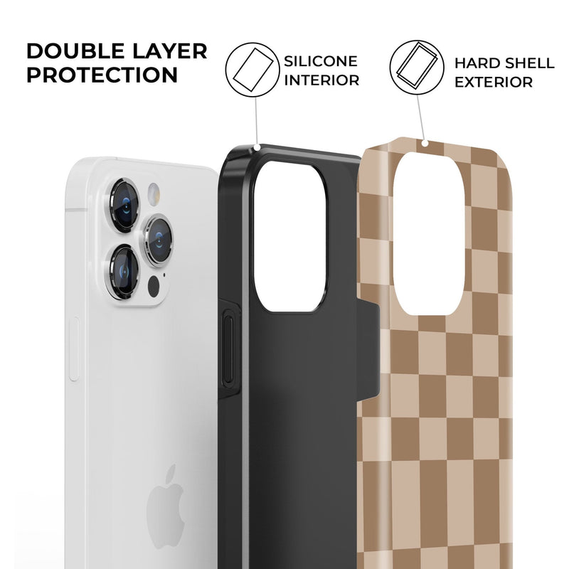 Earth Tone Checkered iPhone Case - CREAMCY