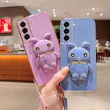 Luxury Electroplated 3D Bunny Samsung Galaxy Case (Galaxy Note, S9, S8 & A Series) - Creamcy Cases