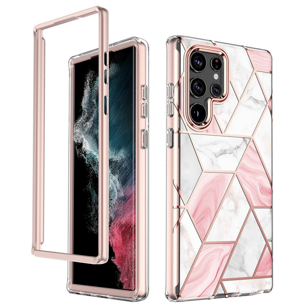 Pink Geometric Marble Samsung Galaxy Case - Creamcy Cases