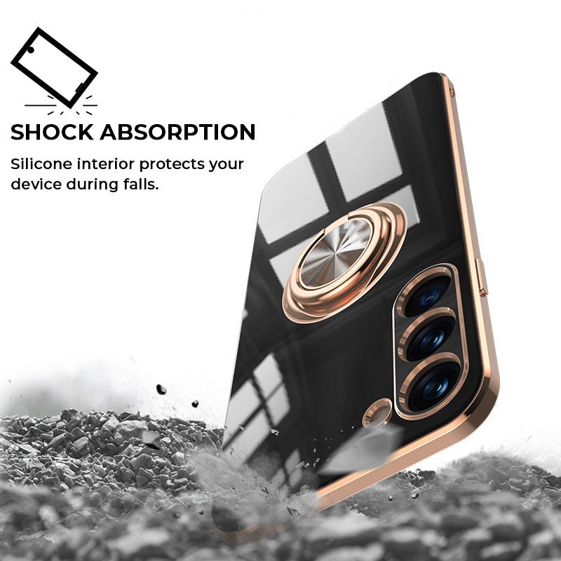 Elegant Electroplating iPhone Case w/ Ring Holder - Creamcy Cases