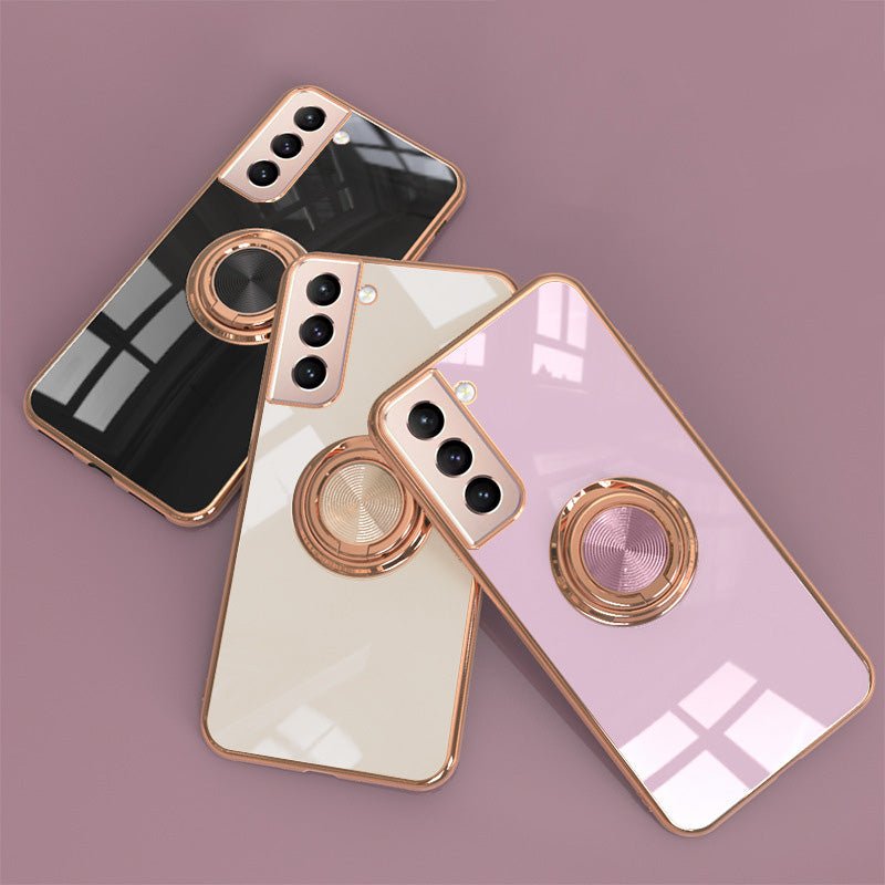 Elegant Electroplating Samsung Galaxy Case w/ Ring Holder - Creamcy Cases