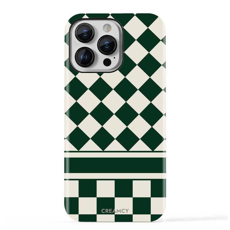 Green & Beige Check Mate iPhone Case - CREAMCY