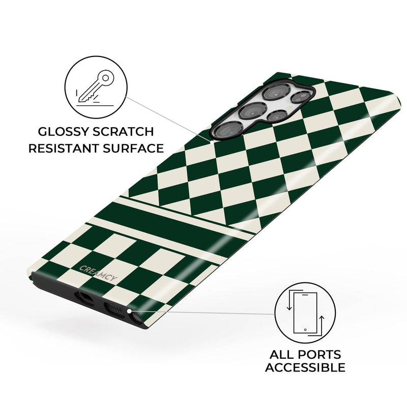 Green & Beige Check Mate Samsung Galaxy Case - CREAMCY