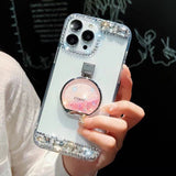 Luxury Diamond Glitter iPhone Case with Perfume Bottle Stand - Creamcy Cases