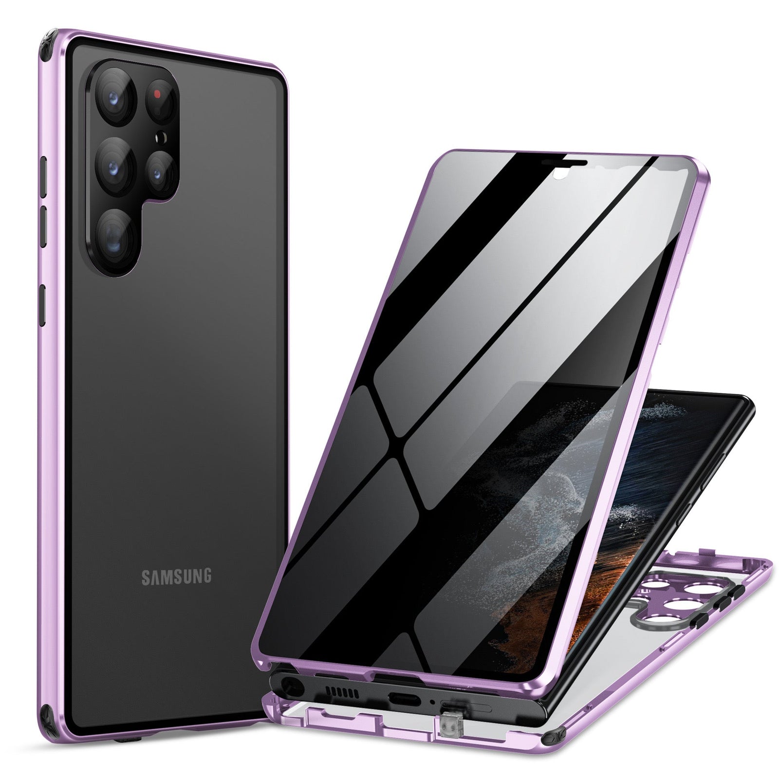 Magnetic Anti-Peeping Privacy Tempered Glass Samsung Case - Creamcy.com CREAMCY Magnetic Anti-Peeping Privacy Tempered Glass Samsung Case - Creamcy.com CREAMCY