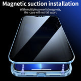 Magnetic Anti-Peeping Privacy Tempered Glass iPhone Case - Creamcy Cases