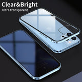 Magnetic Anti-Peeping Privacy Tempered Glass iPhone Case - Creamcy Cases