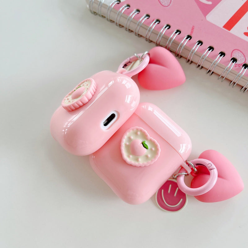 Peach Love AirPods Case With Keychain - Creamcy Cases
