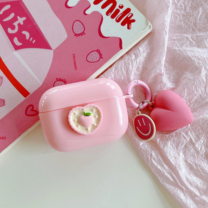 Peach Love AirPods Case With Keychain - Creamcy Cases